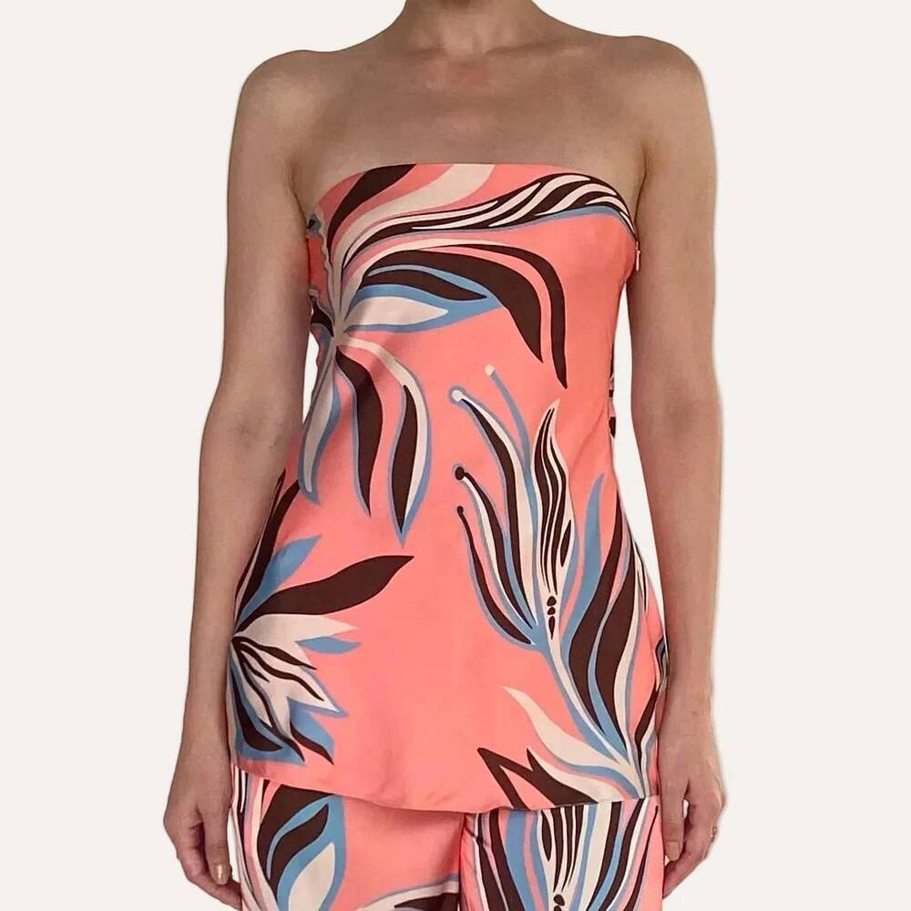 NEW ROCOCO SAND frn strapless top in pink